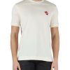 Uomo EMPORIO ARMANI | T-Shirt In Cotone Con Ricamo Logo Frontale Panna