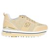 Donna LIU JO | Sneakers Maxi Wonder 71 In Pelle E Tessuto Beige