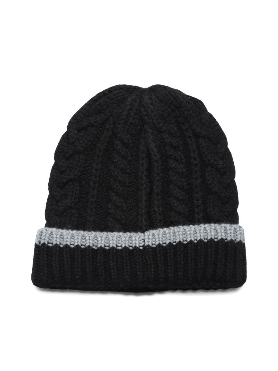 Donna SUN68 | Cappello A Trecce In Misto Lana Merino Cable Nero