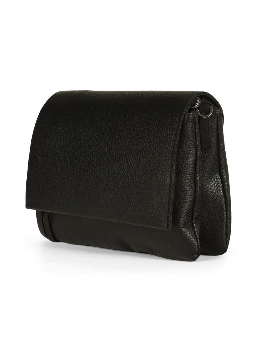 Donna GIANNI CHIARINI | Borsa A Tracolla Three In Pelle Grana Dollaro Nero