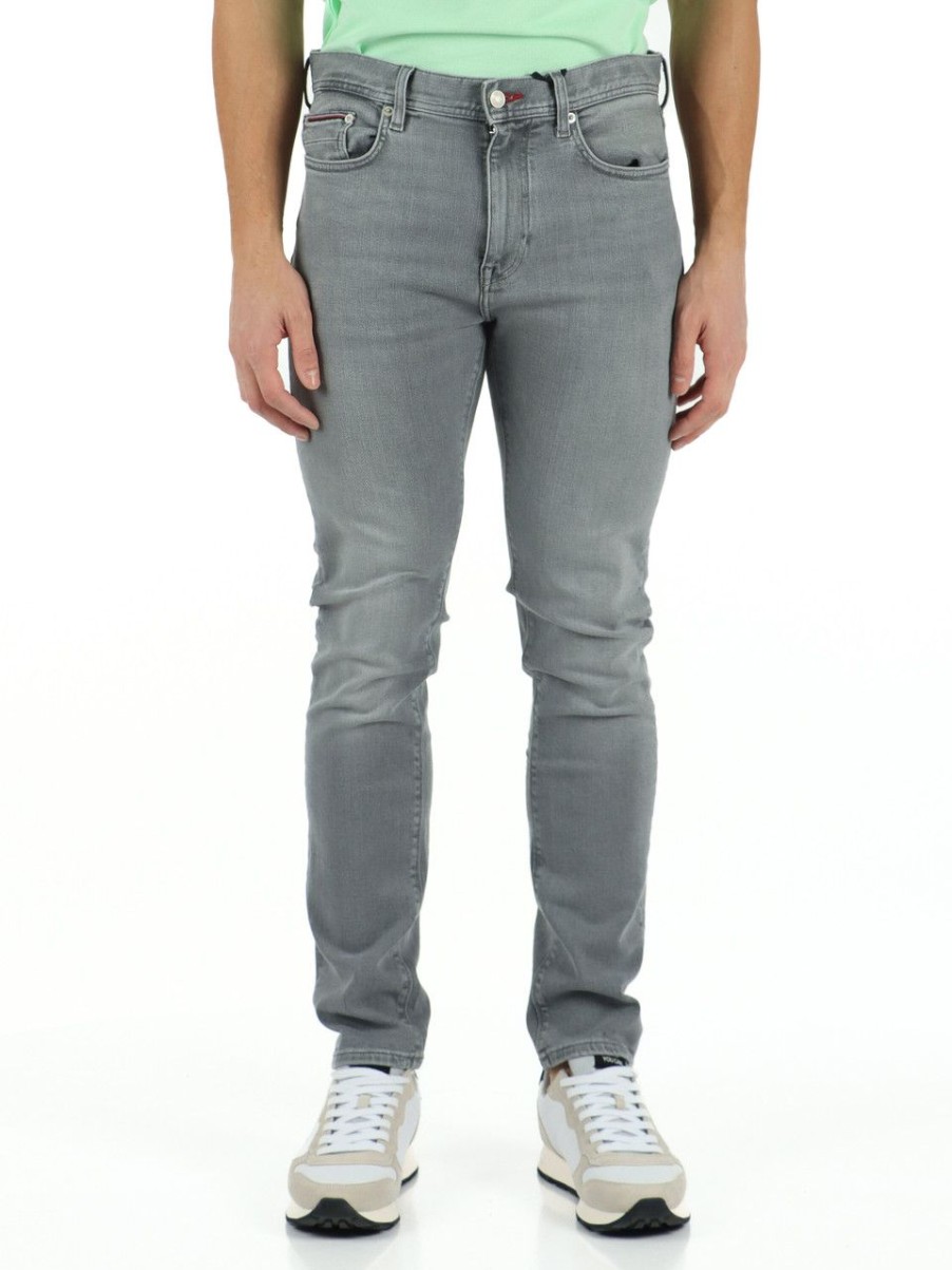 Uomo TOMMY HILFIGER | Pantalone Jeans Cinque Tasche Bleecker Silm Fit Grigio