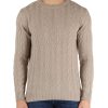 Uomo REFABRICS | Maglia Girocollo A Trecce In Cashmere Beige