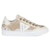 Donna EMANUELLE VEE | Sneakers In Pelle E Tessuto Con Strass Oro