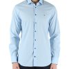 Uomo TOMMY HILFIGER | Camicia Slim Fit In Cotone Stretch Celeste