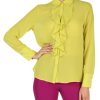 Donna MARKUP | Camicia Con Rouches Verde Chiaro