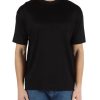 Uomo EMPORIO ARMANI | T-Shirt Cotone E Lyocell Con Ricamo Logo Nero