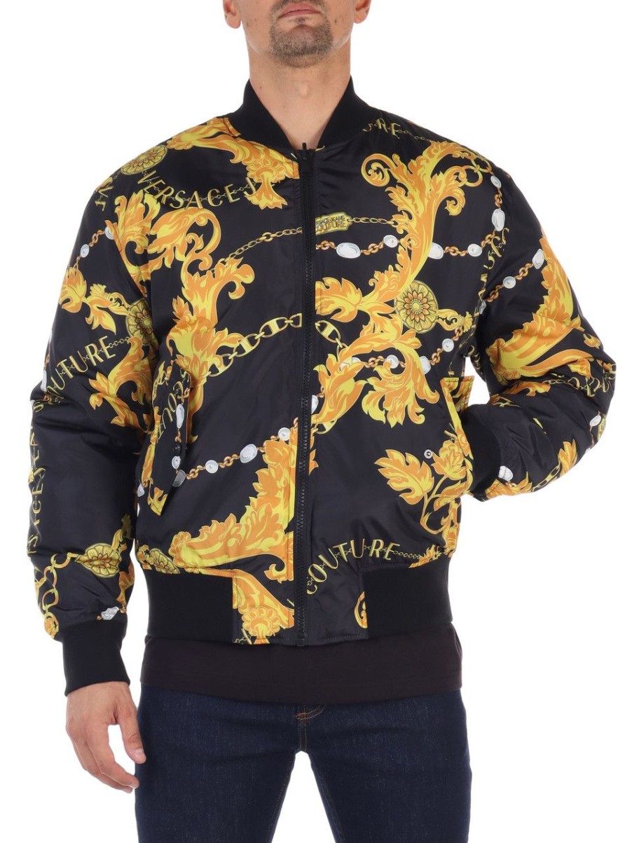 Uomo VERSACE JEANS COUTURE | Bomber Imbottito Reversibile Giallo