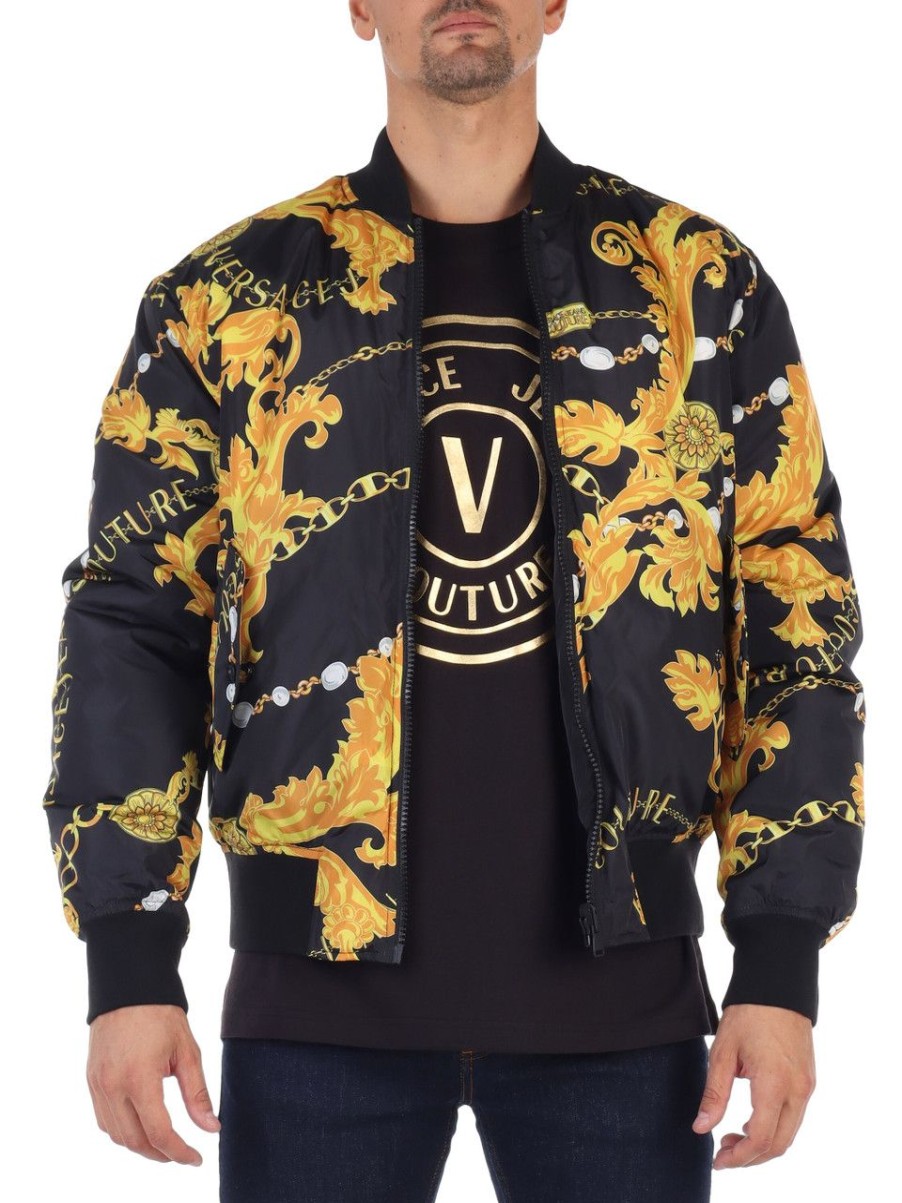 Uomo VERSACE JEANS COUTURE | Bomber Imbottito Reversibile Giallo