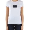 Donna ARMANI EXCHANGE | T-Shirt In Cotone Stretch Slim Fit Con Stampa Logo Bianco