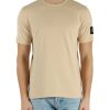 Uomo CALVIN KLEIN JEANS | T-Shirt In Cotone Con Patch Logo Sulla Manica Beige