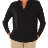 Donna ALESSIA SANTI | Blusa In Viscosa Con Collo A V Nero