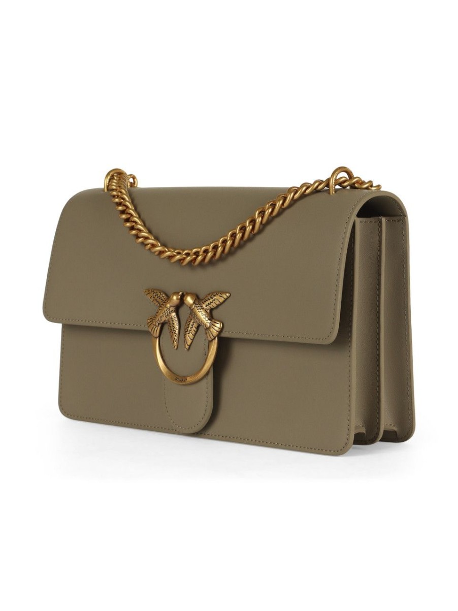 Donna PINKO | Borsa A Tracolla In Pelle Love One Classic Dc. Tortora