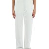 Donna EMPORIO ARMANI | Pantalone Sportivo In Misto Cotone Con Patch Logo Panna