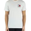 Uomo TOMMY JEANS | T-Shirt In Cotone Con Stampa Logo Frontale Bianco