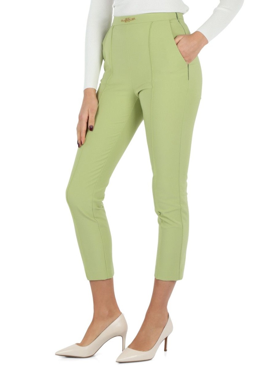 Donna ELISABETTA FRANCHI | Pantalone In Tessuto Tecnico Bielastico Verde