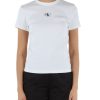 Donna CALVIN KLEIN JEANS | T-Shirt A Costine In Cotone Stretch Bianco