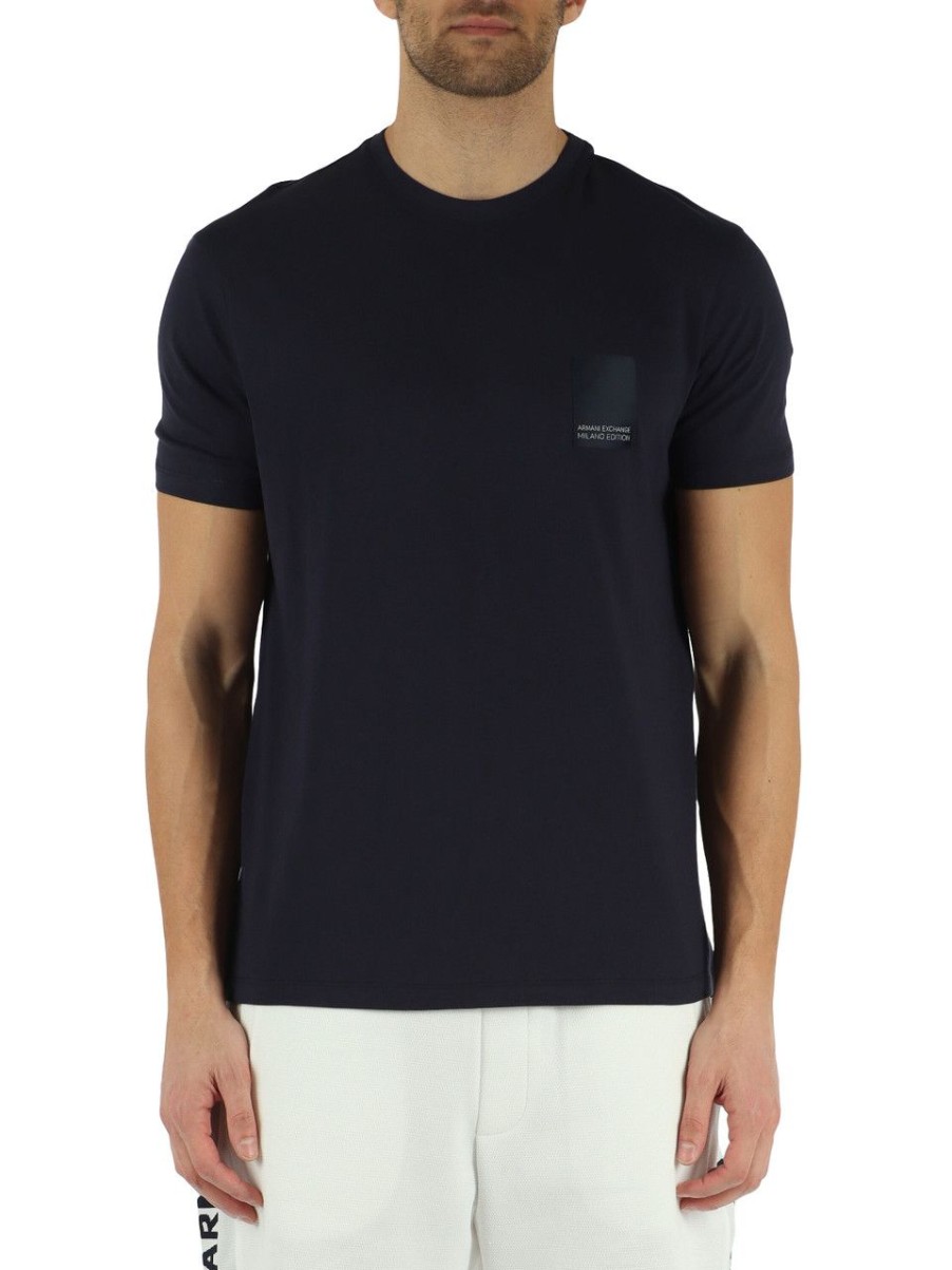 Uomo ARMANI EXCHANGE | T-Shirt Asv Regular Fit In Cotone Blu Scuro