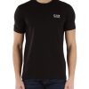 Uomo EA7 | T-Shirt In Cotone Stretch Con Stampa Logo Gommata Nero