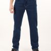 Uomo CORNELIANI | Pantalone Jeans Cinque Tasche Con Drop 6R E Coulisse In Vita Blu Scuro