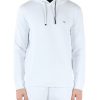 Uomo EMPORIO ARMANI | Felpa Con Cappuccio Essential In Double Jersey Di Misto Cotone Bianco