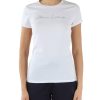 Donna ARMANI EXCHANGE | T-Shirt In Cotone Stretch Con Scritta Logo Frontale Bianco