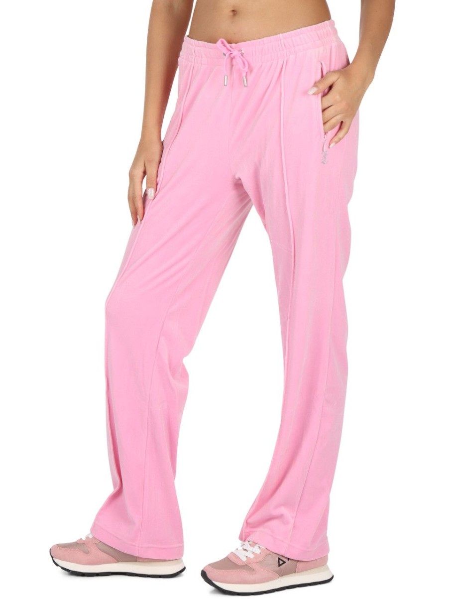 Donna JUICY COUTURE | Pantalone Sportivo In Velluto Tina Rosa