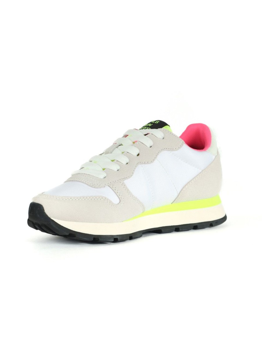 Donna SUN68 | Sneakers In Pelle E Tessuto Ally Solid Nylon Bianco