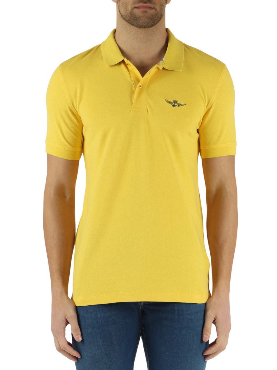 Uomo AERONAUTICA MILITARE | Polo In Cotone Piquet Stretch Giallo