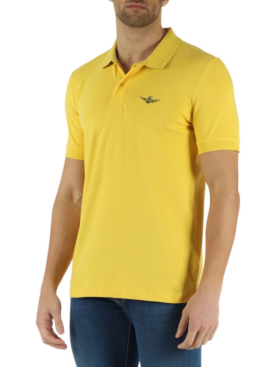 Uomo AERONAUTICA MILITARE | Polo In Cotone Piquet Stretch Giallo