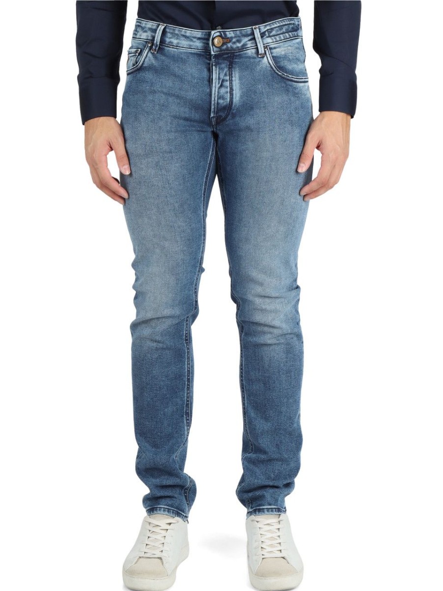 Uomo HANDPICKED | Pantalone Jeans Cinque Tasche Orvieto Blu Chiaro