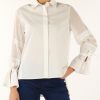 Donna TRUSSARDI | Camicia In Popeline Con Coulisse Ai Polsi Bianco