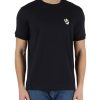 Uomo EMPORIO ARMANI | T-Shirt In Cotone Con Ricamo Logo Frontale Blu Scuro