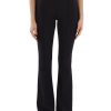 Donna ELISABETTA FRANCHI | Pantalone Svasato In Crepe Stretch Con Placca Logo Nero