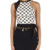 Donna ELISABETTA FRANCHI | Top In Crepe Stretch Con Dettaglio Rimovibile Panna