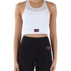 Donna EA7 | Top In Tessuto Stretch Ventus7 Con Patch Logo Bianco