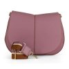 Donna GIANNI CHIARINI | Borsa A Spalla Helena Round In Pelle Grana Dollaro Viola Chiaro