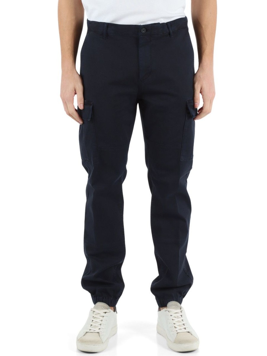 Uomo TOMMY HILFIGER | Pantalone Cargo In Cotone Stretch Blu Scuro