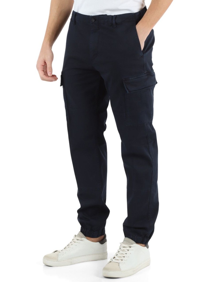 Uomo TOMMY HILFIGER | Pantalone Cargo In Cotone Stretch Blu Scuro