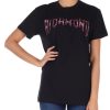 Donna RICHMOND | T-Shirt In Cotone Con Scritta Logo In Strass Nero