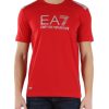 Uomo EA7 | T-Shirt In Misto Cotone Natural Ventus7 Rosso