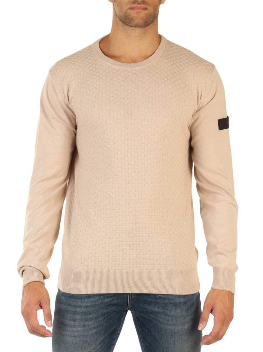 Uomo PEUTEREY | Maglia In Cotone E Lana Shipka 01 Beige