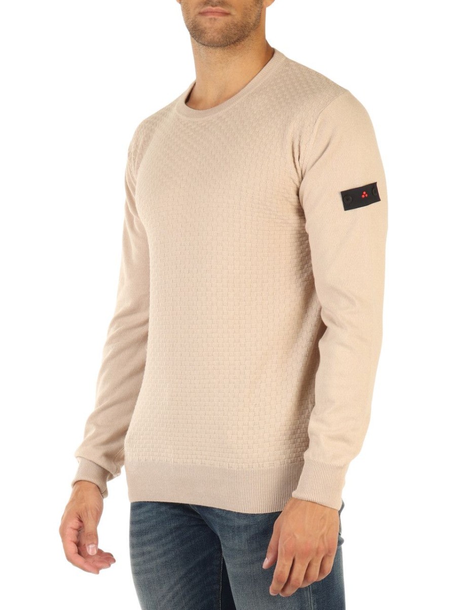 Uomo PEUTEREY | Maglia In Cotone E Lana Shipka 01 Beige