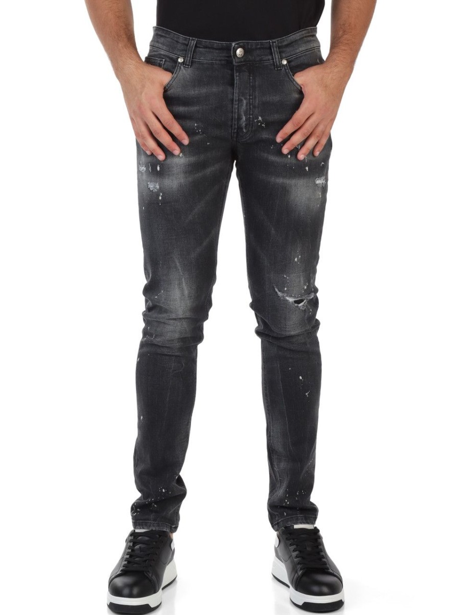 Uomo RICHMOND | Pantalone Jeans Cinque Tasche Iggy Skinny Fit Grigio Scuro