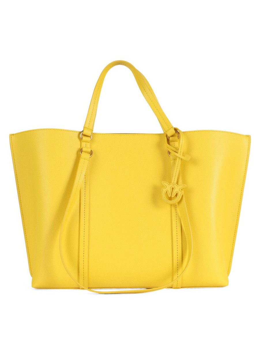 Donna PINKO | Borsa In Pelle Martellata Carrie Shopper Big Giallo