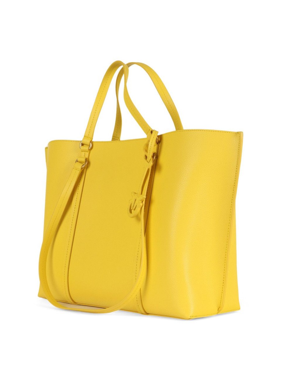 Donna PINKO | Borsa In Pelle Martellata Carrie Shopper Big Giallo