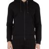 Uomo EMPORIO ARMANI | Felpa Con Zip Essential In Misto Cotone Nero