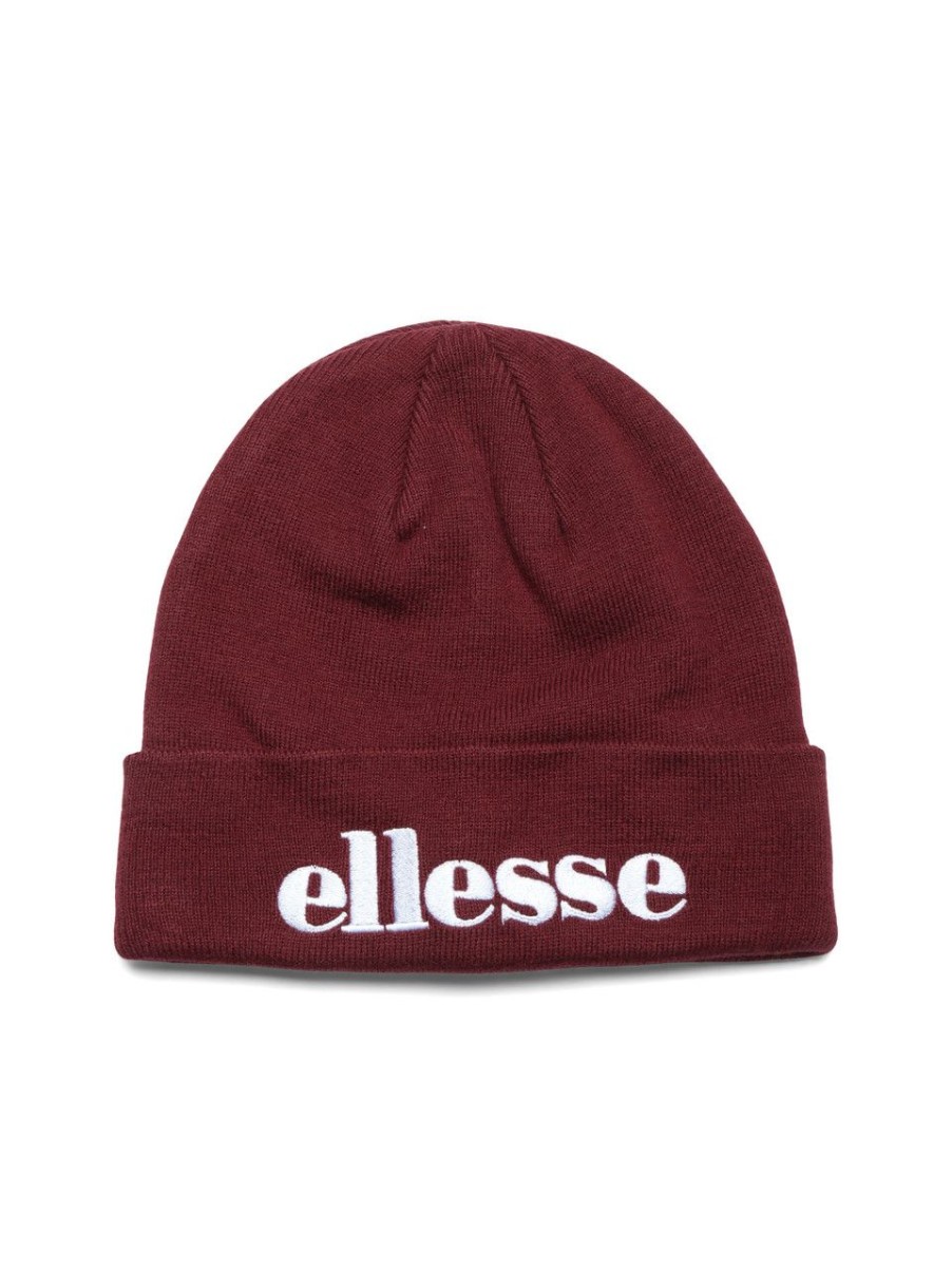 Donna ELLESSE | Cappello In Maglia Con Ricamo Logo Bordeaux