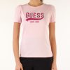 Donna GUESS | T-Shirt In Cotone E Modal Con Scritta Logo Rosa