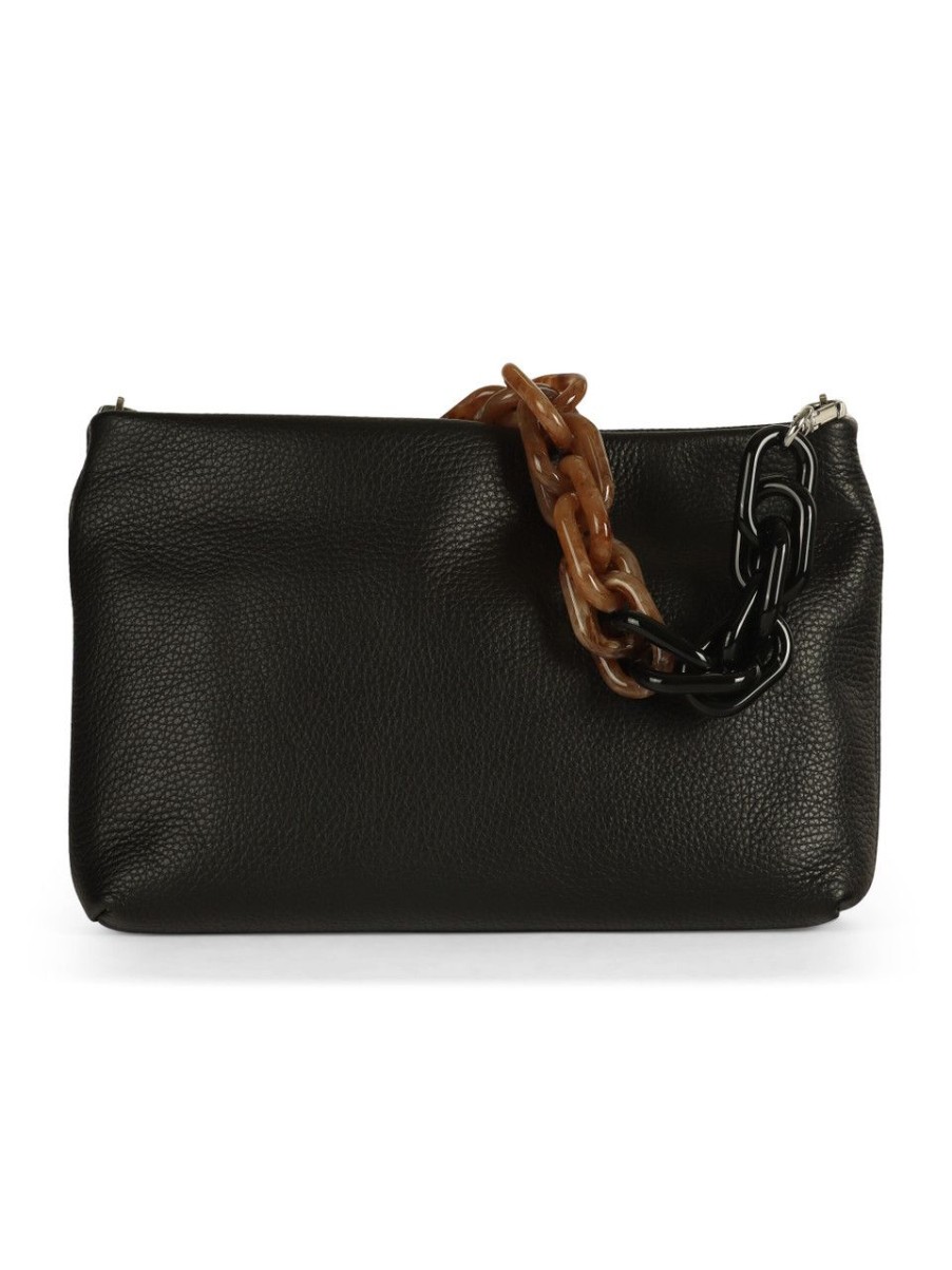 Donna GIANNI CHIARINI | Pochette In Pelle Grana Dollaro Brenda Nero