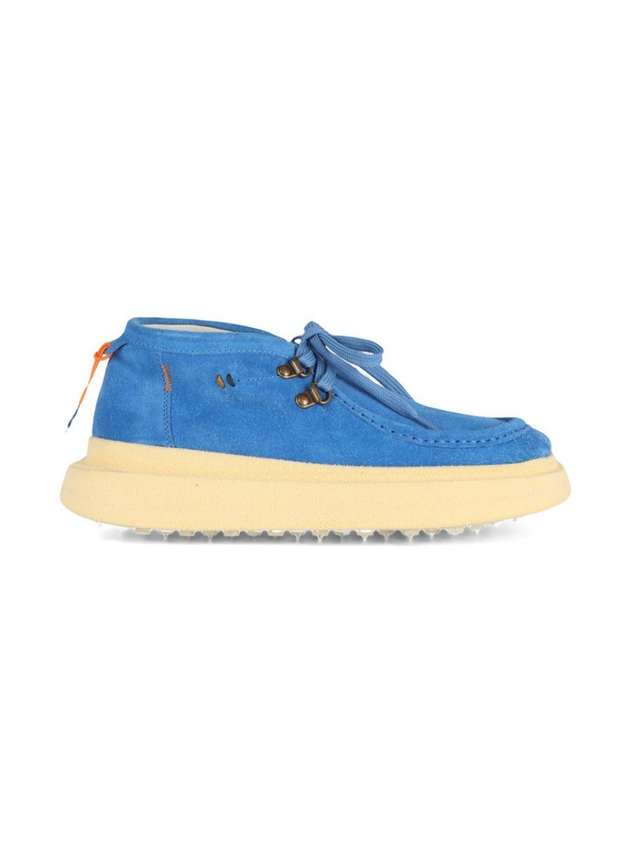 Donna BARRACUDA | Stringata In Suede Con Dettagli A Contrato Bluette